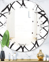 Monochrome Geometric Pattern - Modern Round or Oval Wall Mirror - Triple C