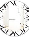 Monochrome Geometric Pattern - Modern Round or Oval Wall Mirror - Triple C