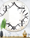 Monochrome Geometric Pattern - Modern Round or Oval Wall Mirror - Quatrefoil