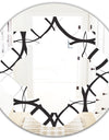Monochrome Geometric Pattern - Modern Round or Oval Wall Mirror - Quatrefoil