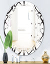 Monochrome Geometric Pattern - Modern Round or Oval Wall Mirror - Triple C