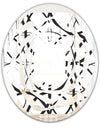 Monochrome Geometric Pattern - Modern Round or Oval Wall Mirror - Whirl