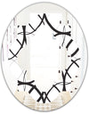 Monochrome Geometric Pattern - Modern Round or Oval Wall Mirror - Quatrefoil