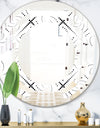 Retro Geometrical Abstract Minimal Pattern III - Modern Round or Oval Wall Mirror - Space