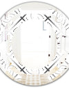 Retro Geometrical Abstract Minimal Pattern III - Modern Round or Oval Wall Mirror - Space