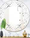 Retro Geometrical Abstract Minimal Pattern III - Modern Round or Oval Wall Mirror - Wave