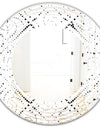 Retro Geometrical Abstract Minimal Pattern III - Modern Round or Oval Wall Mirror - Wave