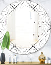 Retro Geometrical Abstract Minimal Pattern III - Modern Round or Oval Wall Mirror - Triple C