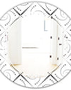 Retro Geometrical Abstract Minimal Pattern III - Modern Round or Oval Wall Mirror - Triple C