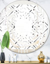 Retro Geometrical Abstract Minimal Pattern III - Modern Round or Oval Wall Mirror - Whirl