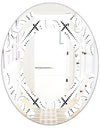 Retro Geometrical Abstract Minimal Pattern III - Modern Round or Oval Wall Mirror - Space