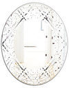 Retro Geometrical Abstract Minimal Pattern III - Modern Round or Oval Wall Mirror - Wave