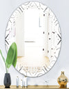 Retro Geometrical Abstract Minimal Pattern III - Modern Round or Oval Wall Mirror - Triple C