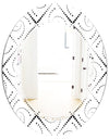 Retro Geometrical Abstract Minimal Pattern III - Modern Round or Oval Wall Mirror - Triple C