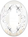 Retro Geometrical Abstract Minimal Pattern III - Modern Round or Oval Wall Mirror - Quatrefoil