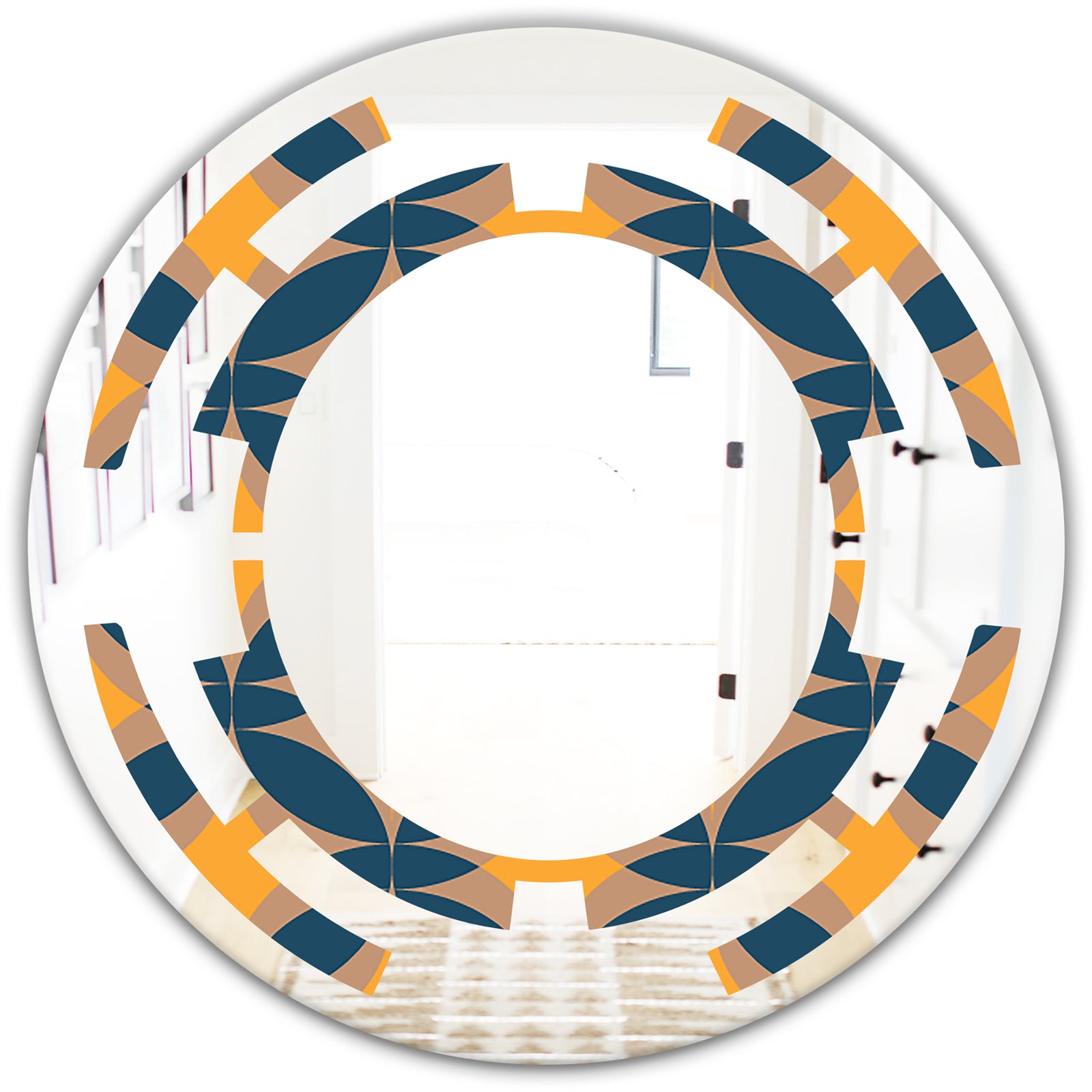 Abstract Retro Design III - Modern Round or Oval Wall Mirror - Space