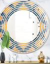 Abstract Retro Design III - Modern Round or Oval Wall Mirror - Wave