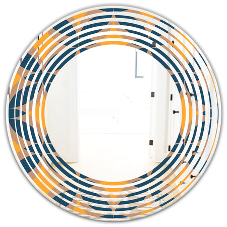 Abstract Retro Design III - Modern Round or Oval Wall Mirror - Wave