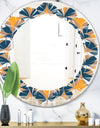 Abstract Retro Design III - Modern Round or Oval Wall Mirror - Leaves