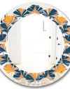 Abstract Retro Design III - Modern Round or Oval Wall Mirror - Leaves