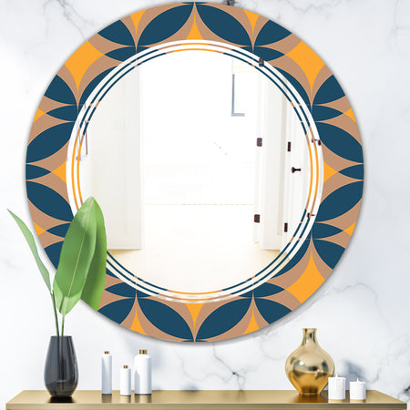Abstract Retro Design III - Modern Round or Oval Wall Mirror - Triple C