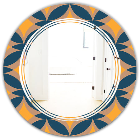 Abstract Retro Design III - Modern Round or Oval Wall Mirror - Triple C