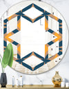 Abstract Retro Design III - Modern Round or Oval Wall Mirror - Hexagon Star