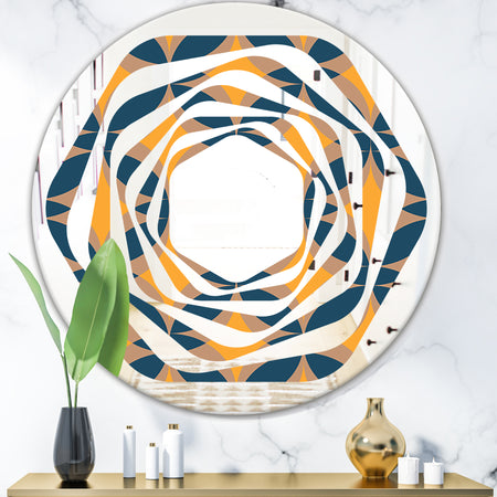 Abstract Retro Design III - Modern Round or Oval Wall Mirror - Whirl