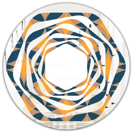 Abstract Retro Design III - Modern Round or Oval Wall Mirror - Whirl