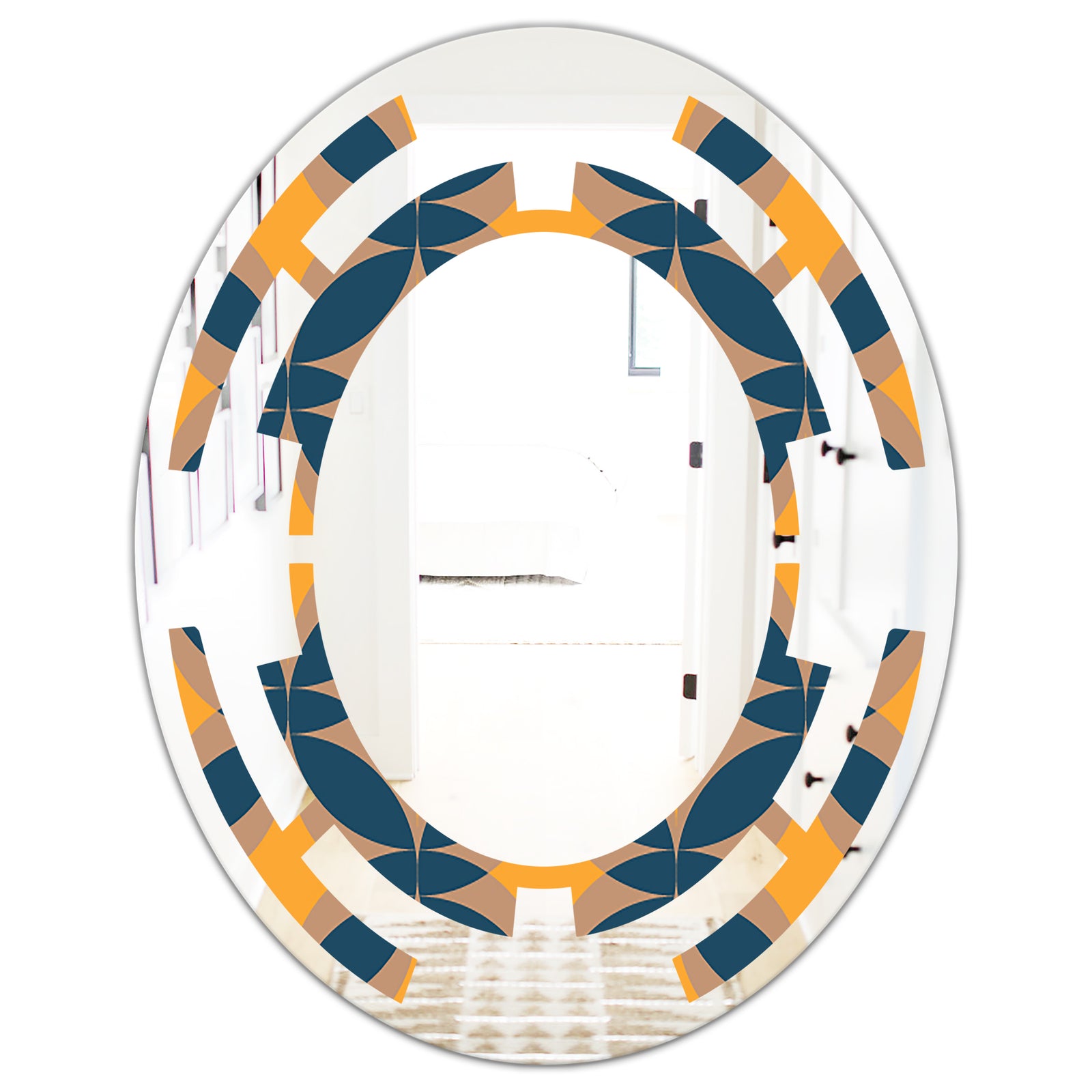 Abstract Retro Design III - Modern Round or Oval Wall Mirror - Space