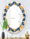 Abstract Retro Design III - Modern Round or Oval Wall Mirror - Leaves