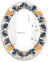 Abstract Retro Design III - Modern Round or Oval Wall Mirror - Leaves