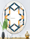 Abstract Retro Design III - Modern Round or Oval Wall Mirror - Hexagon Star