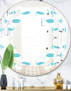 Abstract Retro Geometrical Design III - Modern Round or Oval Wall Mirror - Space