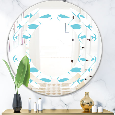 Abstract Retro Geometrical Design III - Modern Round or Oval Wall Mirror - Space