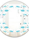 Abstract Retro Geometrical Design III - Modern Round or Oval Wall Mirror - Space
