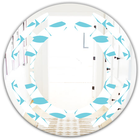 Abstract Retro Geometrical Design III - Modern Round or Oval Wall Mirror - Space