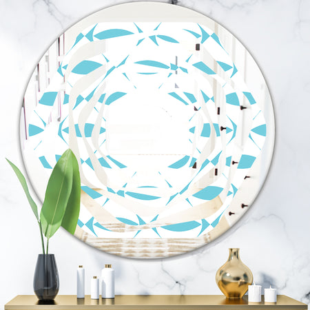Abstract Retro Geometrical Design III - Modern Round or Oval Wall Mirror - Whirl
