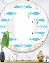 Abstract Retro Geometrical Design III - Modern Round or Oval Wall Mirror - Quatrefoil