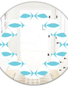 Abstract Retro Geometrical Design III - Modern Round or Oval Wall Mirror - Quatrefoil