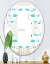 Abstract Retro Geometrical Design III - Modern Round or Oval Wall Mirror - Space