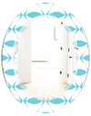 Abstract Retro Geometrical Design III - Modern Round or Oval Wall Mirror - Triple C