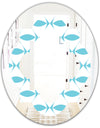Abstract Retro Geometrical Design III - Modern Round or Oval Wall Mirror - Quatrefoil