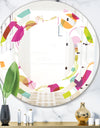 Retro Circular Design II - Modern Round or Oval Wall Mirror - Space