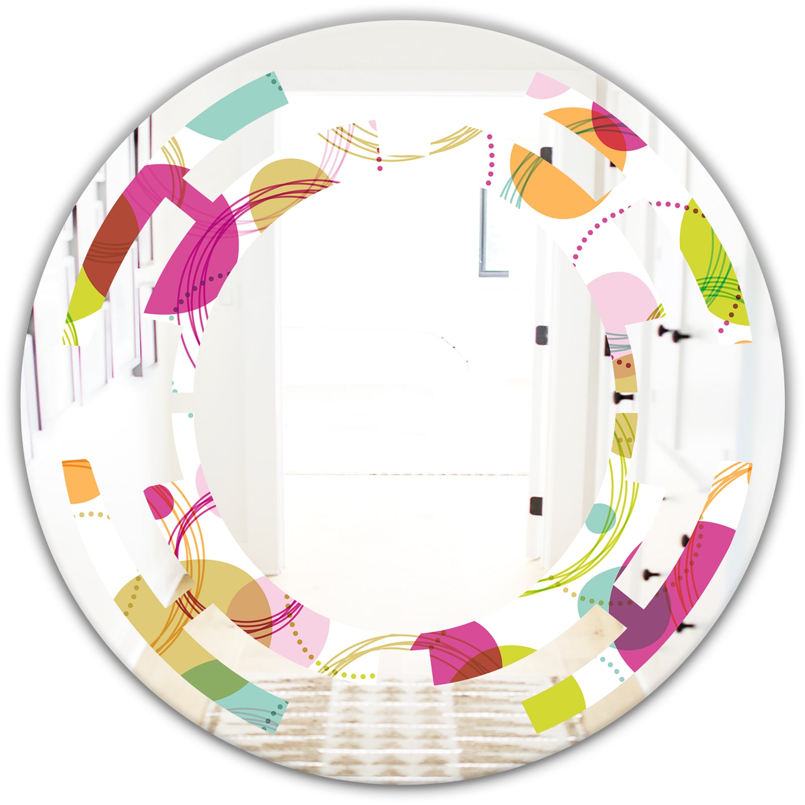 Retro Circular Design II - Modern Round or Oval Wall Mirror - Space