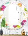 Retro Circular Design II - Modern Round or Oval Wall Mirror - Leaves