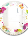 Retro Circular Design II - Modern Round or Oval Wall Mirror - Leaves