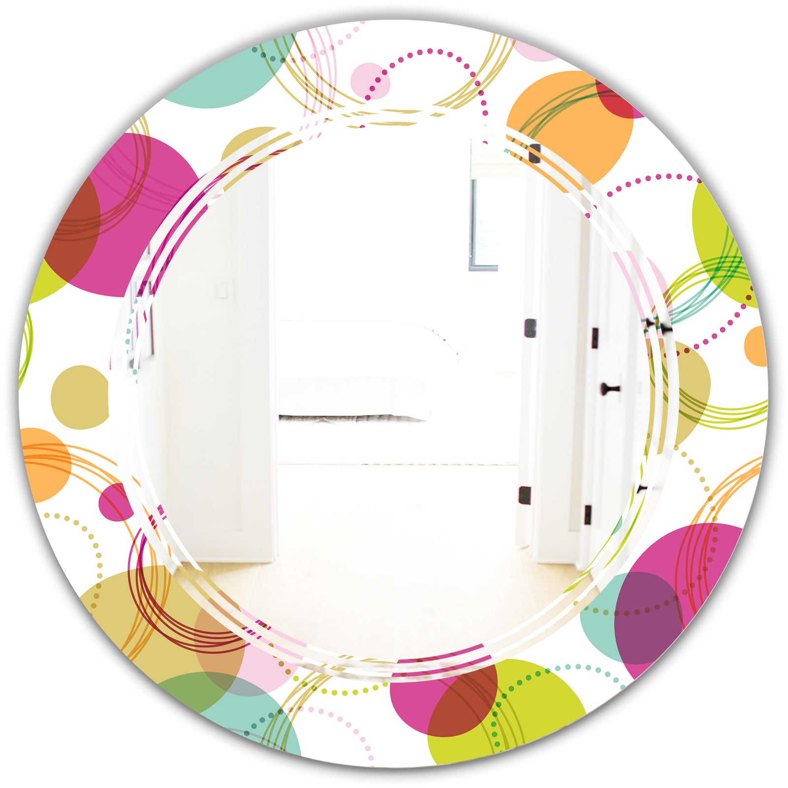 Retro Circular Design II - Modern Round or Oval Wall Mirror - Triple C