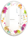 Retro Circular Design II - Modern Round or Oval Wall Mirror - Leaves