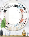 Retro Abstract Flower Design I - Modern Round or Oval Wall Mirror - Space